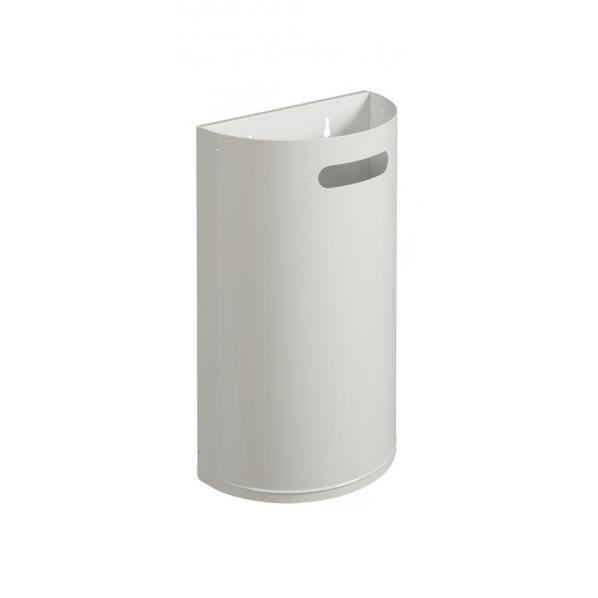 Corbeille décrochable murale d'intérieur - 40L - acier poudré anti-UV - blanc - Rolléco_0
