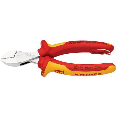 PINCE COUPANTE X-CUT® 160MM - CHROMÉE - ISOLÉE 1000V- ANTICHUTE - KNIPEX