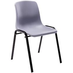 Décoshop26 - Chaise visiteur empilable salle d'attente en plastique gris et métal 10_0003730 - gris 3000251737370_0
