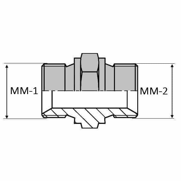 Droit mâle DIN pour bague BS x mâle DIN pour bague BS - 16X150 , 16X150_0