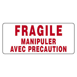 ÉTIQUETTES D'EXPÉDITION FRAGILE MANIPULER AVEC PRÉCAUTION