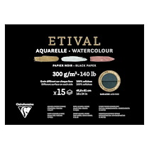 ETIVAL NOIR BLOC COLLÉ 1 CÔTÉ 15F 45,8X61CM 300G DOUBLE GRAIN - NOIR