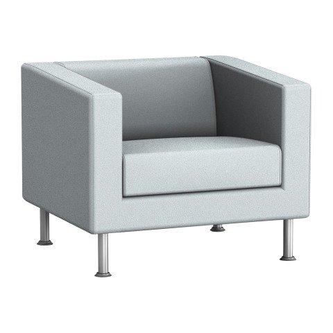 FAUTEUIL ODEL - TISSU GRIS CLAIR, PIEDS MÉTAL