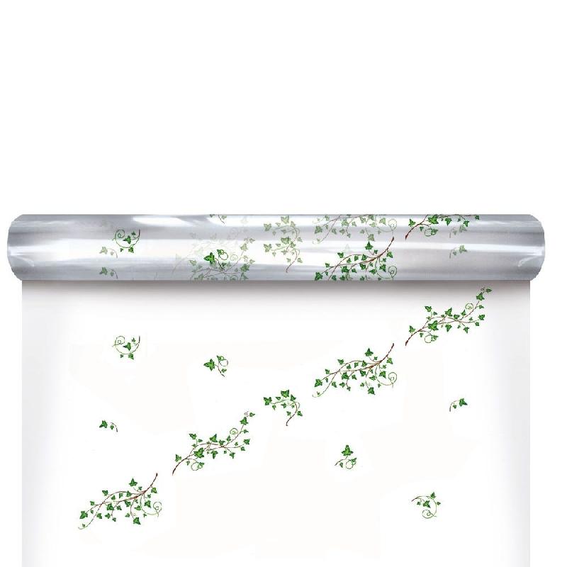 Film polypro transparent motif Ivy lierre vert 0,80x120 m_0