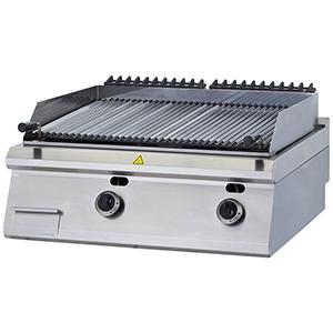 Grill double sur pierre de lave - Royal Grill Équipements - Acier inox, grille en fonte réglable, cuisson barbecue_0