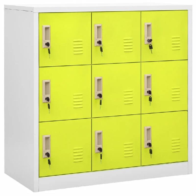 Helloshop26 - Armoire à casiers moderne avec 9 compartiments 90 x 45 x 92 cm en acier gris clair 02_0046930 - gris acier 3000234503978_0