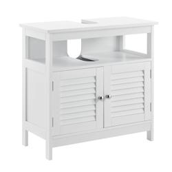 Helloshop26 - Armoire de salle de bain dessous de lavabo meuble dessous rangement 3 surfaces stockage 60 x 60 x 30 cm MDF laqué 03_0000780 - 30000920_0