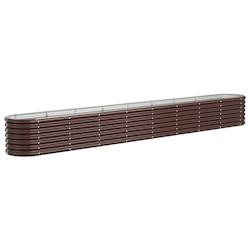 Helloshop26 - Jardinière bac lit surélevé plantes fleurs terrasse jardin de jardin acier enduit de poudre marron 02_0039556 - 3000218564308_0