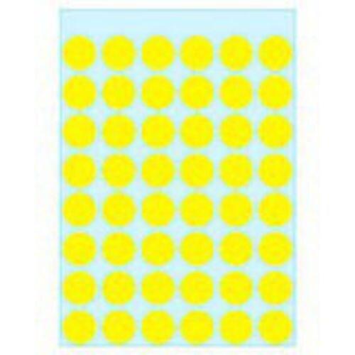 HERMA 240 pastilles adhésives coloris jaune, Ø 13 mm (5 feuilles 9x16 / cdt) - jaune 1861_0