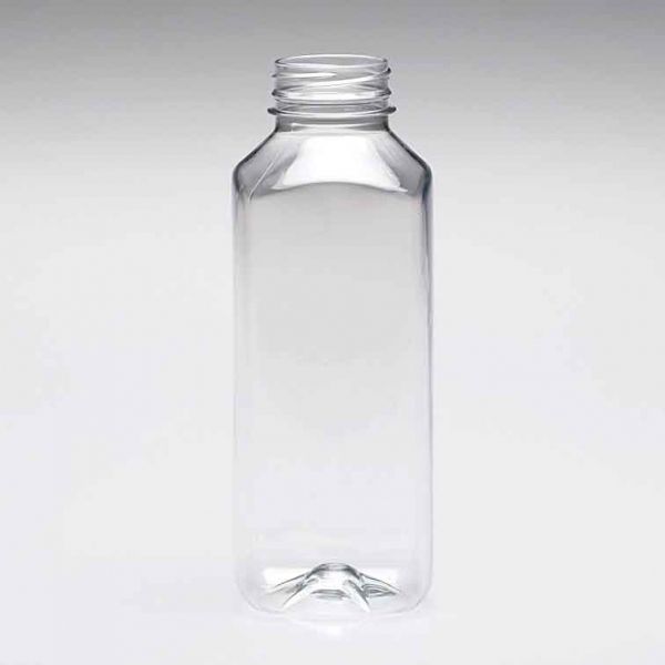 Juice Square - Bouteilles alimentaires carrées en plastique PET - 500 ml - Fermetures inviolables_0