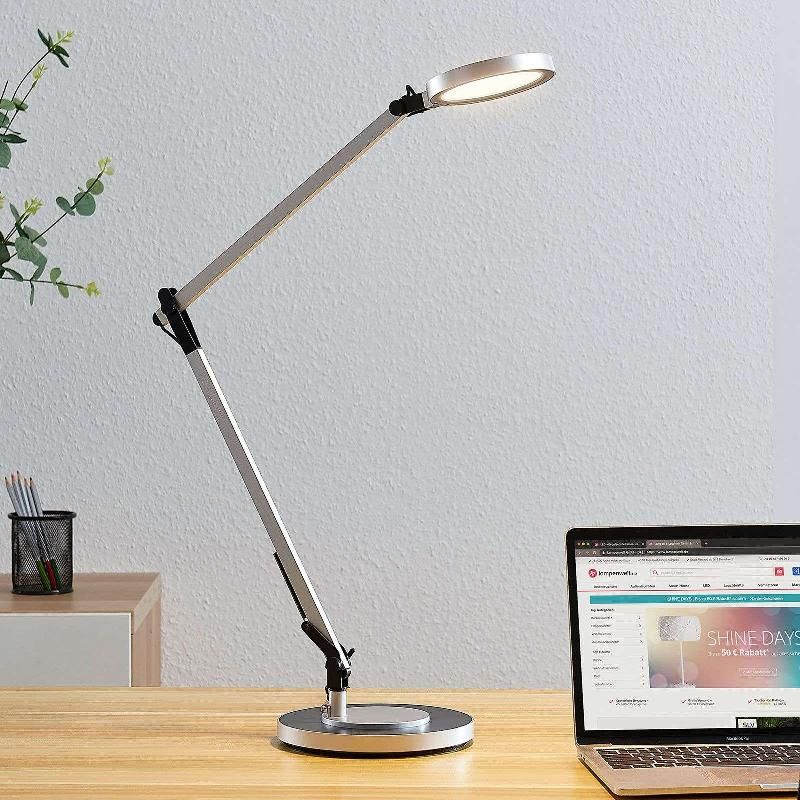 LINDBY LAMPE DE BUREAU LED RILANA DIMMABLE, ARGENTÉ