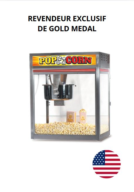 Machine à pop-corn professionnelle 32 oz (907 grammes) - Gold Medal Discovery - Production intensive et structure inox_0