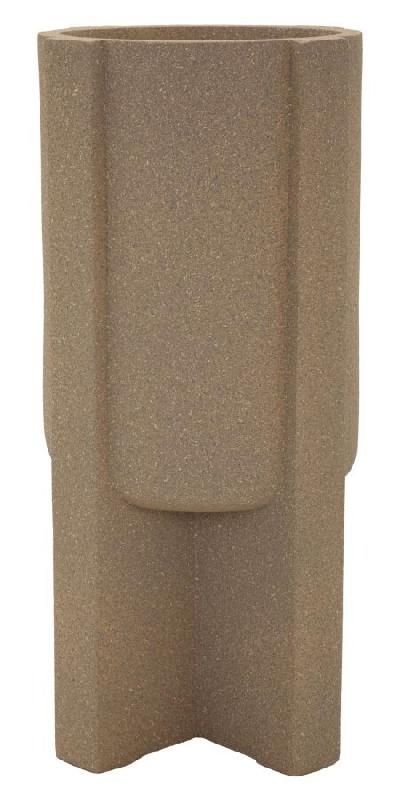 Mauro Ferretti Pot De Fleurs D'Extérieur Moai 80,5 Cm - Pot De Fleurs Compact En Résine Avec Structure Solide Et Pieds Prononcés - marron 421750003_0