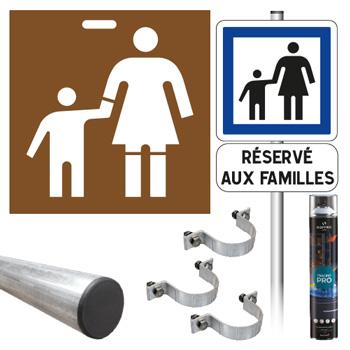 Pack signalisation place de parking famille - pochoir bois 6 mm - aérosols de peinture haute performance_0