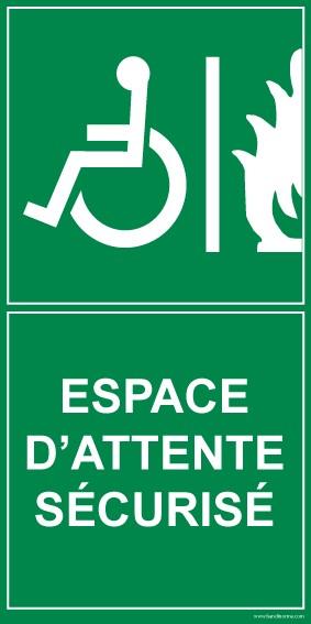 LOT DE 5 - PANNEAU ESPACE D'ATTENTE SÉCURISÉ - PORTRAIT - 200 X 100 - VINYLE SOUPLE AUTOCOLLANT