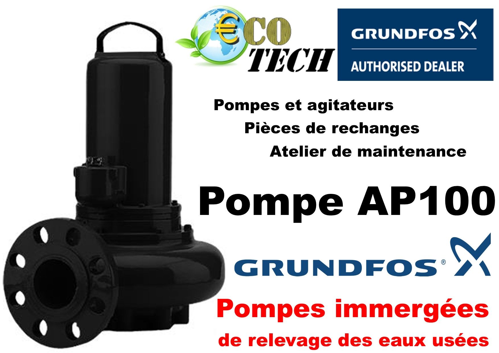 Pompe de relevage boues et eaux usées ap100 grunfos eco-tech paris_0