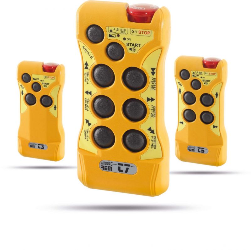 Série T - Télécommande radio industrielle Remdevice - modèles à 3, 5 ou 7 boutons pour grues et ponts roulants_0