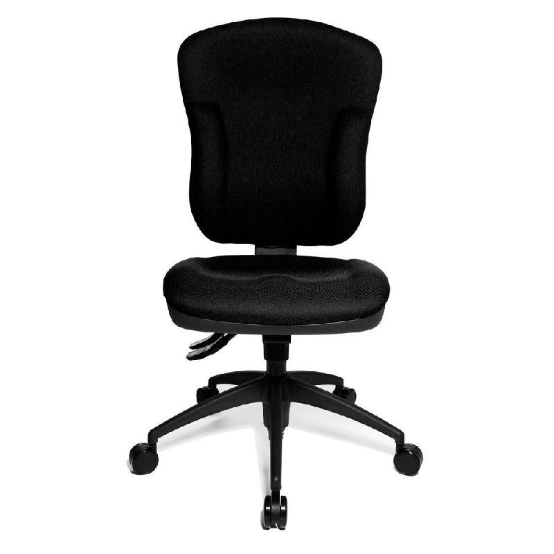 SIEGE DE BUREAU SACHA - TISSU REMBOURRE - DOSSIER NOIR - ASSISE NOIR