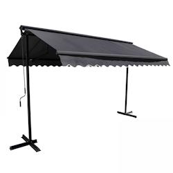 Oviala Business Store double pente 3x3m en aluminium anthracite - Oviala - gris aluminium 104173_0