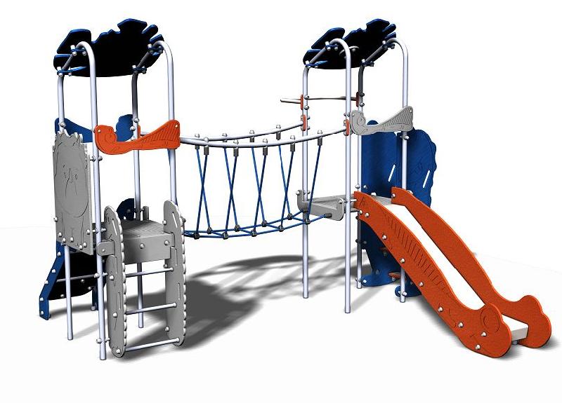 Structure de jeux inox 2 tours - Gamme Primo Dino PRD292 pour enfants de 2 à 8 ans_0