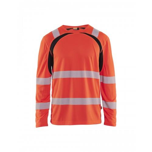 T-SHIRT HAUTE VISIBILITÉ À MANCHES LONGUES 3599 - ROUGE ET NOIR - XS BLAKLADER