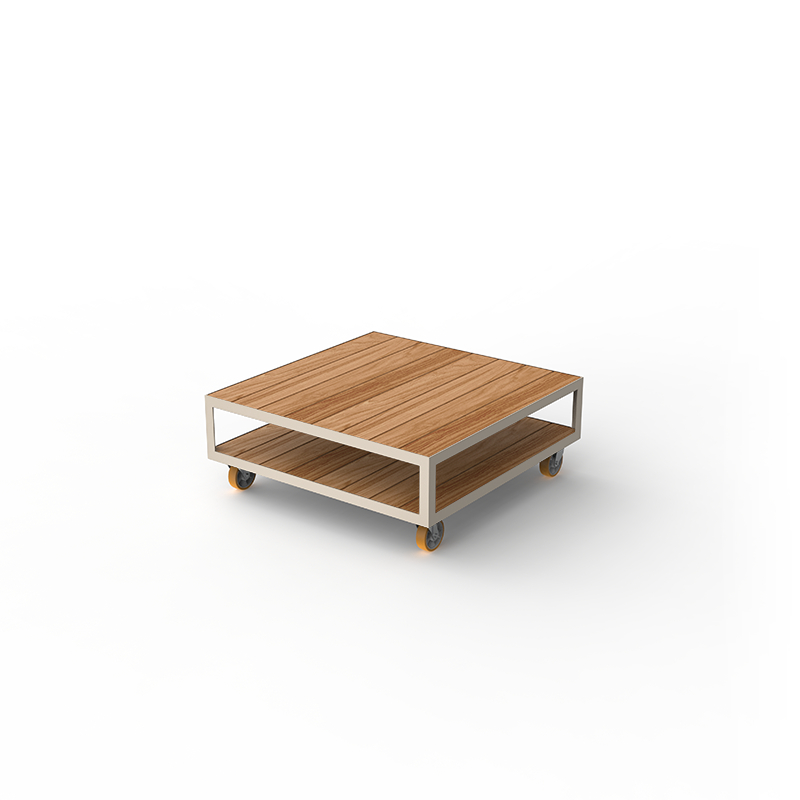Table basse carrée outdoor design VINEYARD - aluminium recyclable et bois - VONDOM_0