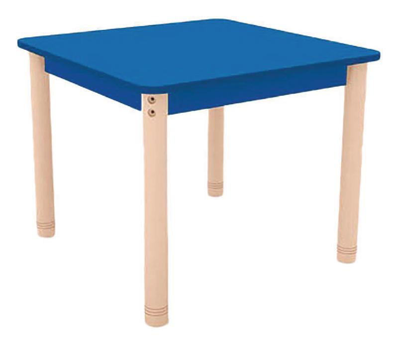TABLE CLASSIK CARRÉE RÉGLABLE T0 À T3 - BLEU/HÊTRE - MANUTAN COLLECTIVITÉS