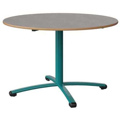 TABLE MALIBU Ø 120 T6 PC STRA ALAISÉ BÉTON F186/BLEU 5018