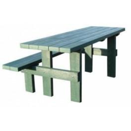 Table pique-nique PMR - 100% plastique recyclé - spéciale fauteuil roulant - Dimensions 204 x 108 cm_0
