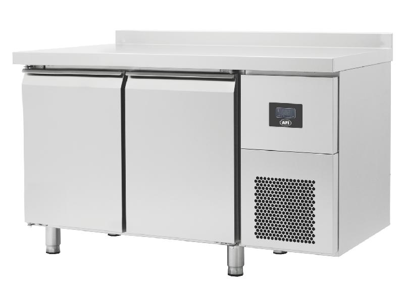 Table réfrigérée inox avec dosseret 2 portes pleines 301 l positive - OZ2PD_0