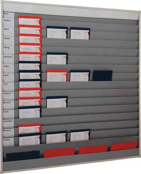Tableau d'organisation EICHNER - H1765xl1580xP78 mm - 15 rails gris - Polypropylène pour format A4_0