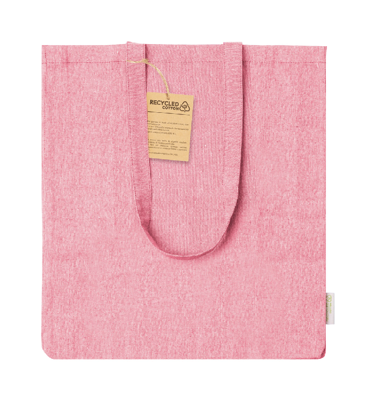 Tote bag - coton recyclé - fuchsia - avec soufflet et anses longues - 140 g/m²_0