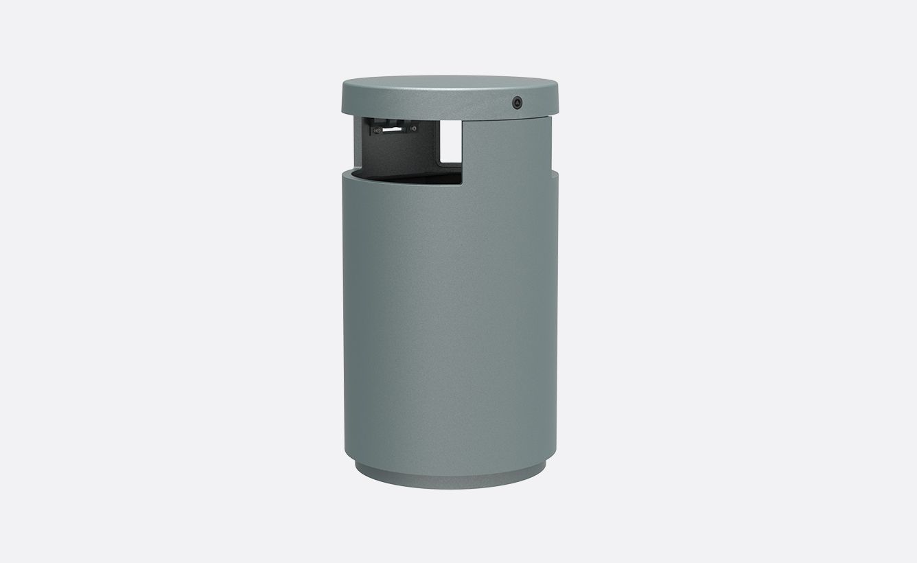 Urbus - Poubelle publique avec cendrier - Larus - Fonte et acier, 32L ou 80L_0