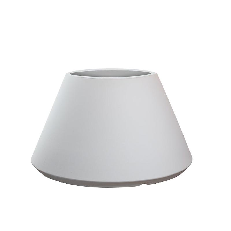 Vase En Résine Pour Plantes Intérieur/Extérieur, Design Rond Conique D.60X35H Stromboli Blanc - blanc plastique 8056157808909_0