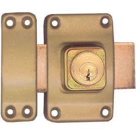 VERROU DE SÛRETÉ À 2 CYLINDRE N-2033 BRONZE OR 3 CLÉS PLATES CANON 45