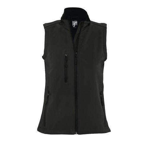 VESTE SANS MANCHE FEMME ZIPPÉE SOFTSHELL EN POLYESTER NOIR