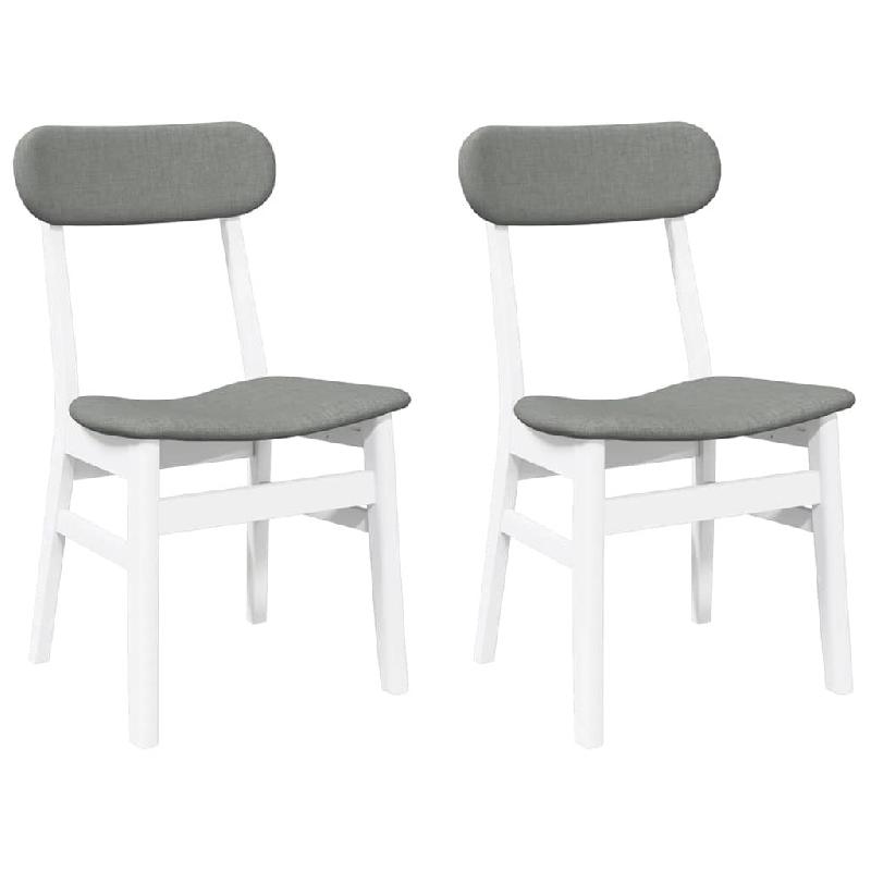 VidaXL Chaises à manger coussins 2 pcs blanc bois massif caoutchouc Modèle Orion Vision Plus - 4102439_0