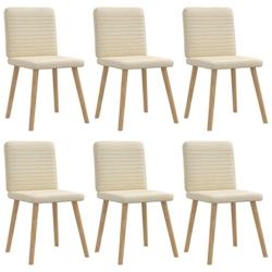 VidaXL Chaises à Manger Lot De 6 Crème Tissu - beige 8721158569660_0