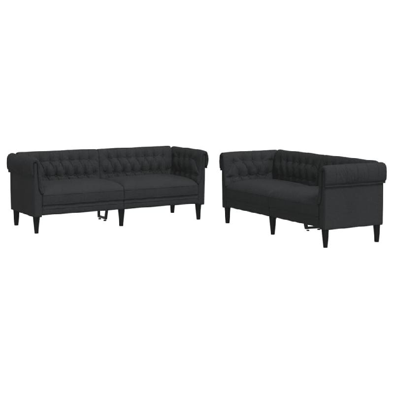 VidaXL Ensemble de canapés 2 pcs noir tissu Modèle Tervelisse - 3209202_0