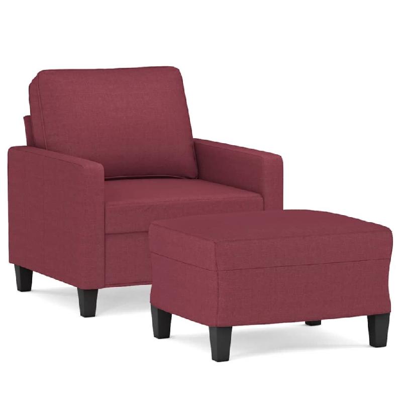VidaXL Fauteuil avec repose-pied Rouge bordeaux 60 cm Tissu Modèle Vega Executive Industriel - 3201035_0