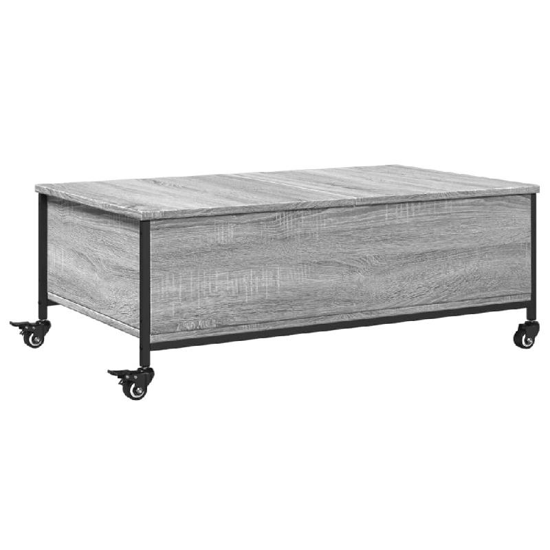 VidaXL Table basse avec roulettes sonoma gris bois d'ingénierie Modèle Aurore Prestige - 842299_0