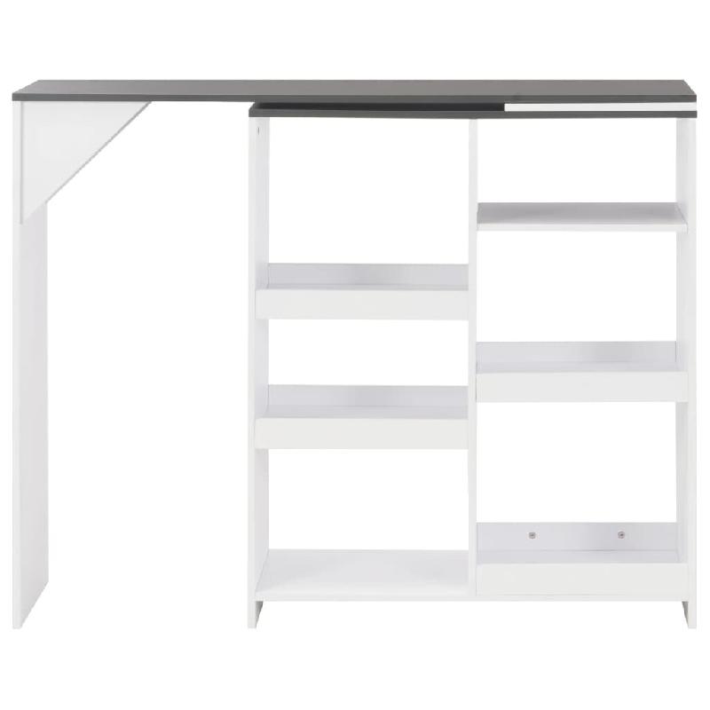 VidaXL Table de bar avec tablette amovible Blanc 138x39x110 cm Modèle Helios Carrée - 280226_0