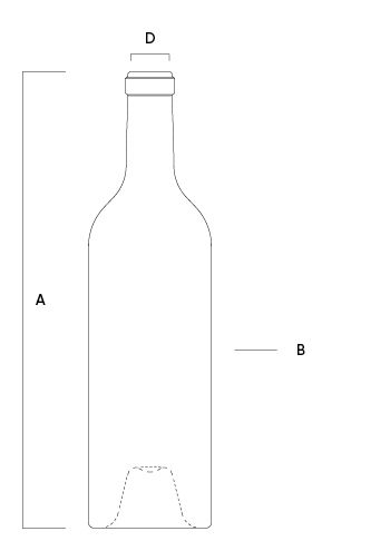 Bouteilles en verre 75 cl - Saverglass 2698 - modèle bordelais APPARAT authentique_1