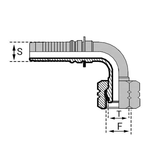 90° (DKOS90-IN) - 8 , 1/2