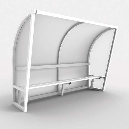 ABRI DE TOUCHE MONOBLOC V2,, STRUCTURE EN ALUMINIUM 50X50X3, PLASTIFIÉE BLANC