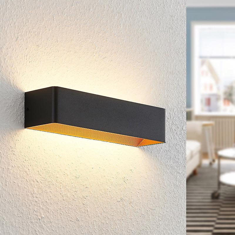 APPLIQUE MURALE LED ARCCHIO KARAM, 37 CM, NOIR, MÉTAL, UP/DOWN