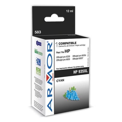 Armor - Cartouche jet d'encre remanufacturée pour HP 935XL Cyan C2P24AE K20591OW - Gestion des niveaux d'encre_0
