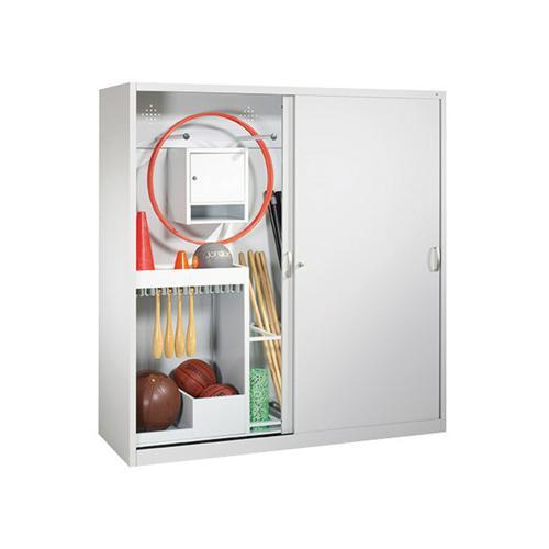 ARMOIRE DE RANGEMENT 2 PORTES COULISSANTES PLEINES AVEC MULTIPLES RANGEMENTS CP