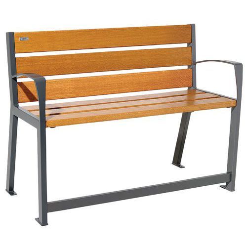 BANC SILAOS SÉNIOR 2 PLACES CHÊNE CLAIR GRIS PROCITY - PROCITY