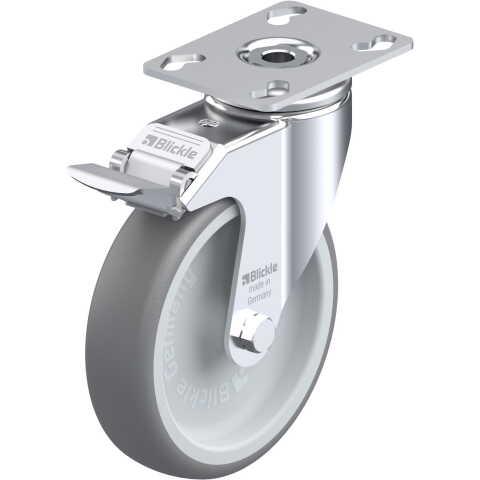 BLICKLE - ROULETTE PIVOTANTE À FREIN Ø 125MM BANDAGE CAOUTCHOUC TPE 120KG - LKPA-TPA 126G-FI